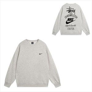 Stussy x Nike The Wide World Crew Sweat Light Gray